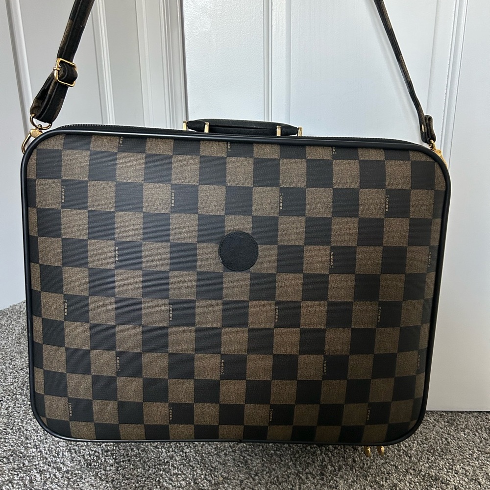 Fendi Vintage Pequin Checkered Canvas Trunk Case